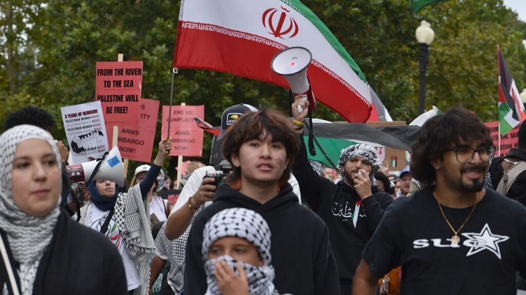 Pro-Palestinian activists reject the two-state solution at protests